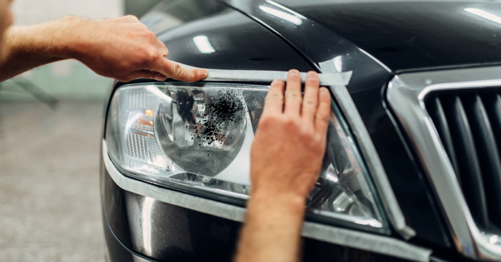 how to remove spray paint from car headlights